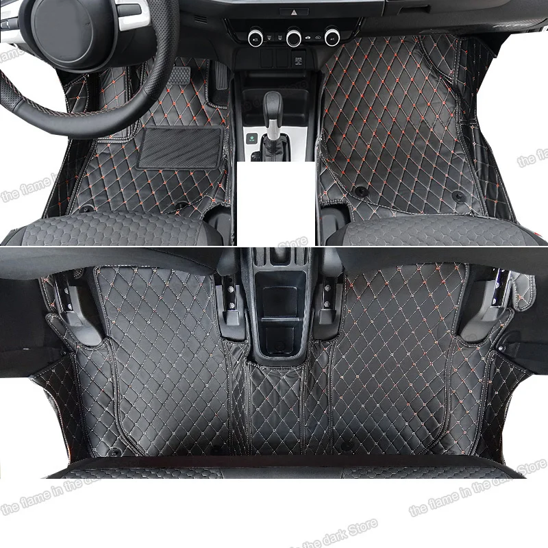 fiber leather car floor mat for honda fit jazz 2020 2021 gs gr accessories interior carpet pad cover seat foot rest luxury 2022