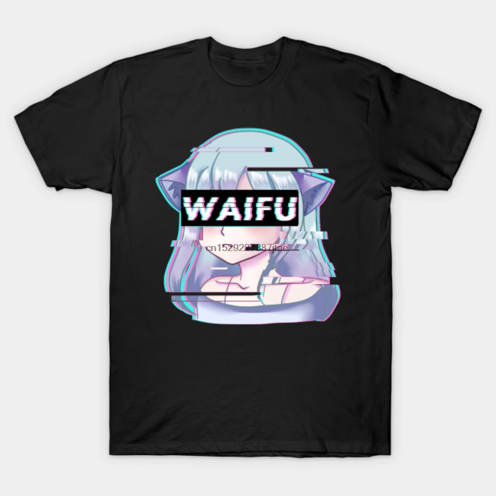 Эстетическая черная футболка Waifu Sexy Girl Hentai Vaporwave Аниме Манга |
