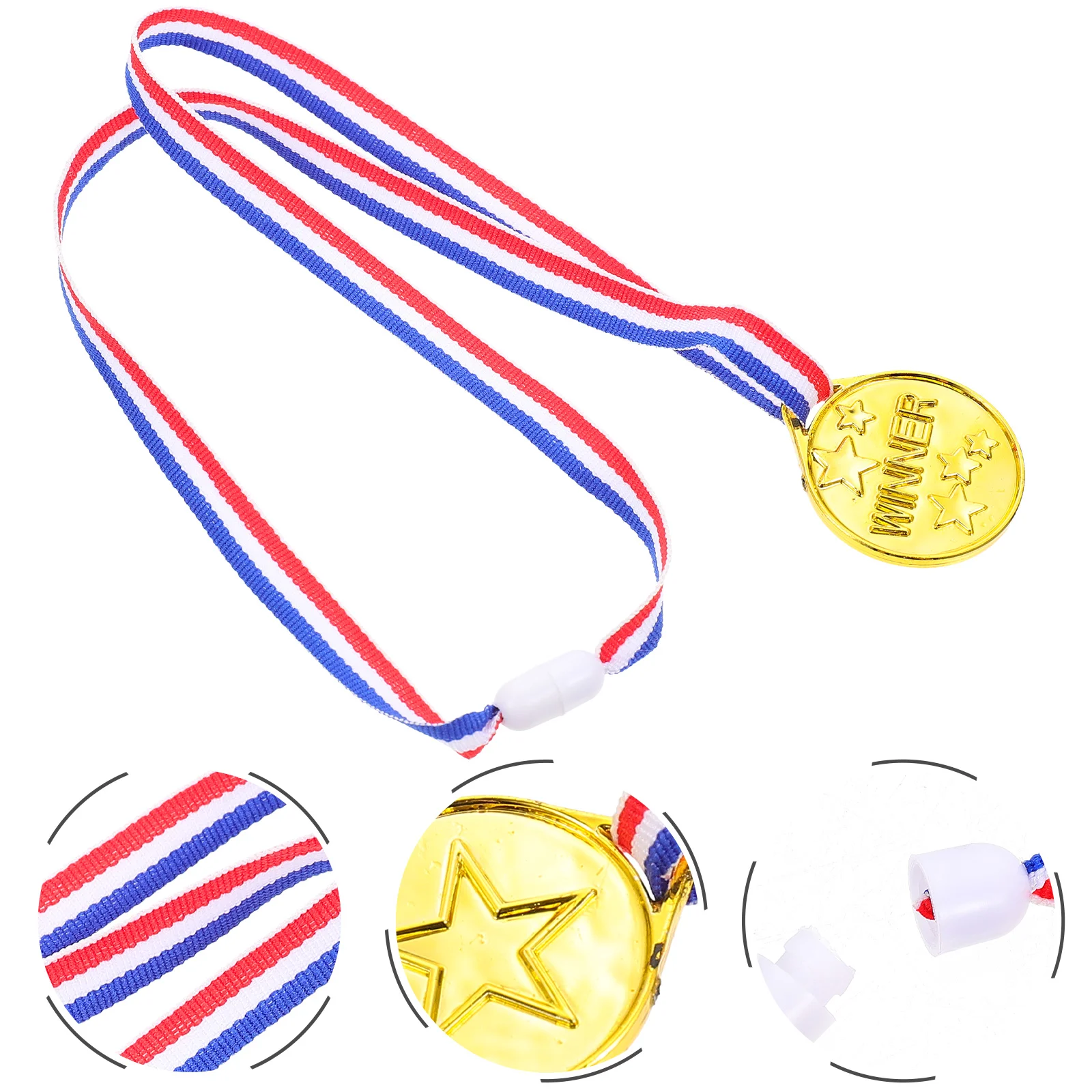 30 Pcs Plastic Gold Medals Sports Toys Childrens Winner Award Kids Decorative Custom