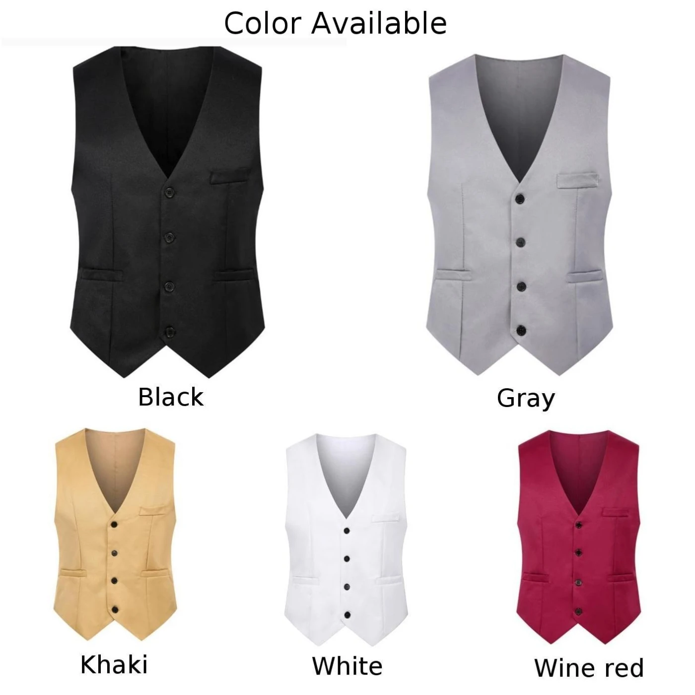 Men's Slim Formal Vest V-Neck Business Work Waistcoat Sleeveless Double-breasted All Seasons Mens Officce Formal Suits Vests