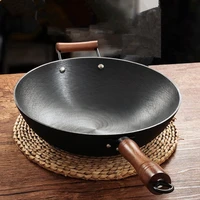 traditional chinese wok novel kitchen accessories cooking pots non stick wok thick bottom cauldron cast iron cuisine utensils