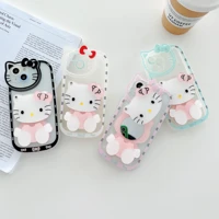 hello kitty cartoon mirror for iphone 13 12 11 pro max xr xs max 8 x 7 se 2022 case phone
