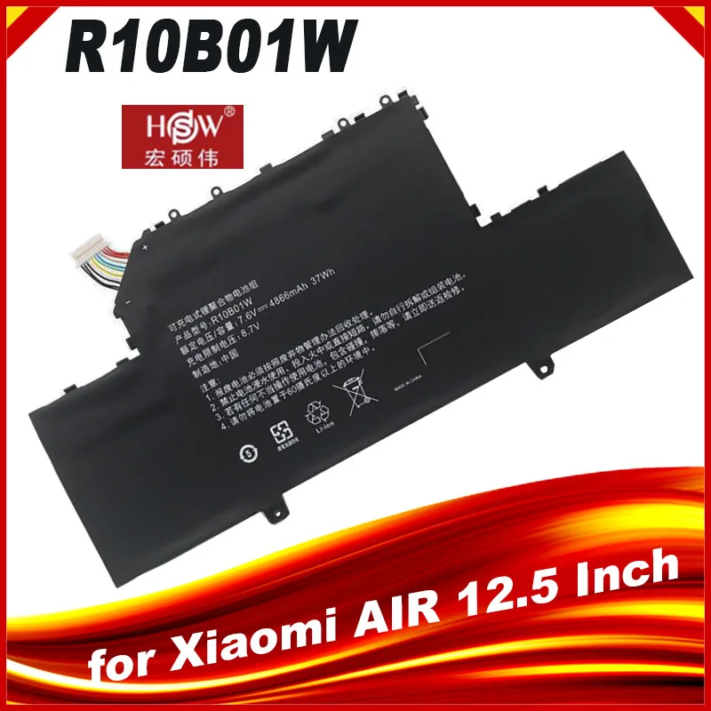 

R10B01W Laptop Battery For Xiaomi Air 12.5 Inch 161201-01 161201-AA 15.6" 13.3" Notebook 4 Cells 4866mAh/37WH