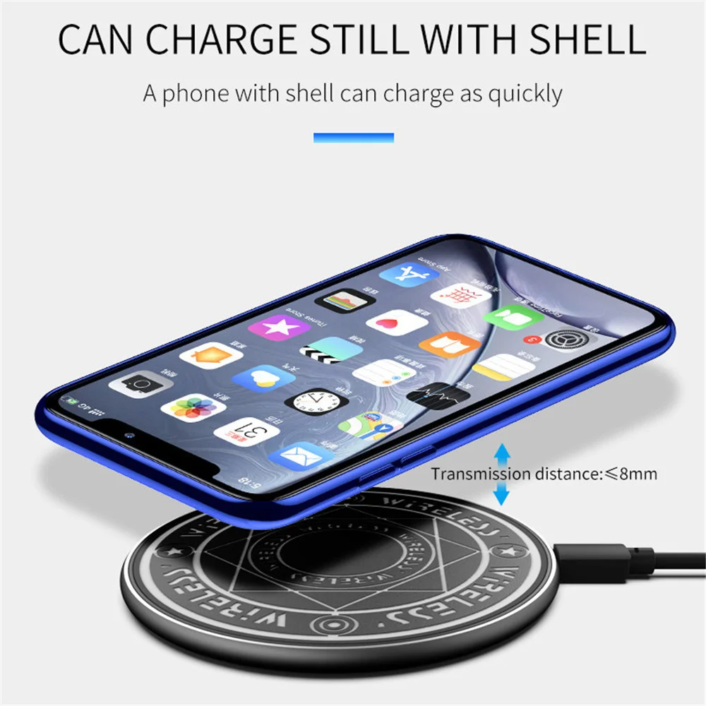 10w cool magic array smart wireless phone charger applicable to iphone huawei samsung xiaomi wireless charging smartphone free global shipping