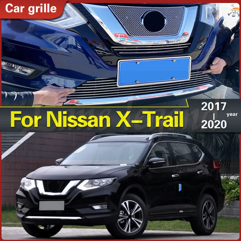 For Nissan X-Trail XTrail T32/Rogue 2017 2018 2019 2020 Car Body Cover Protection Detector Trim Racing Grid Grill Grille Molding For Nissan X-Trail XTrail T32/Rogue 2017 2018 2019 2020 Car Body Cover Protection Detector Trim Racing Grid Grill Grille Molding