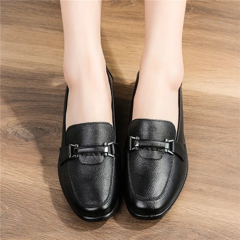 

Women Spring Flats Shoes Breathable Woman's Leather Moccasins 2022 New Arrival Ladies Casual Shoes Round Toe Comfy Female Loafer