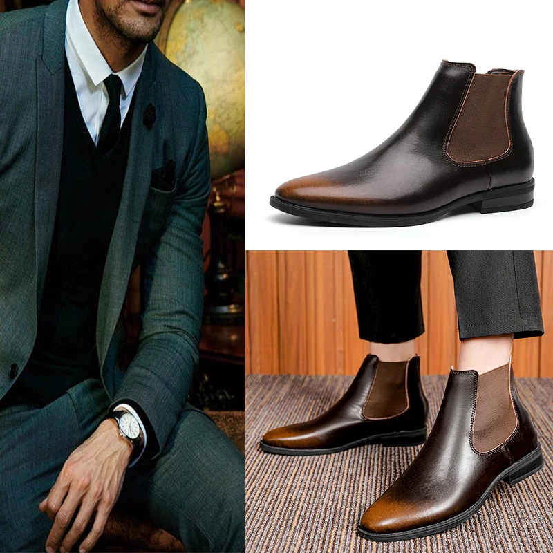 

Chelsea boots short boots business boots retro boots casual boots vintage boots leather boots Medium Cut men's winter boots