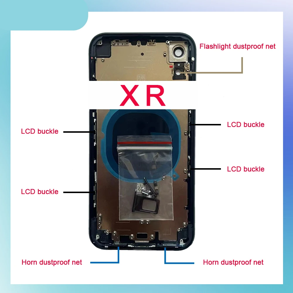 

1pcs Back Housing For Iphone XR - X Cover Battery Door Rear Chassis Middl Frame with Back Glass