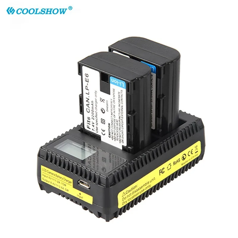 Аккумулятор 2200 мАч LP E6 LP-E6 для Canon EOS 6D 7D 80D 5DS R 5D Mark II III Аккумуляторы камеры