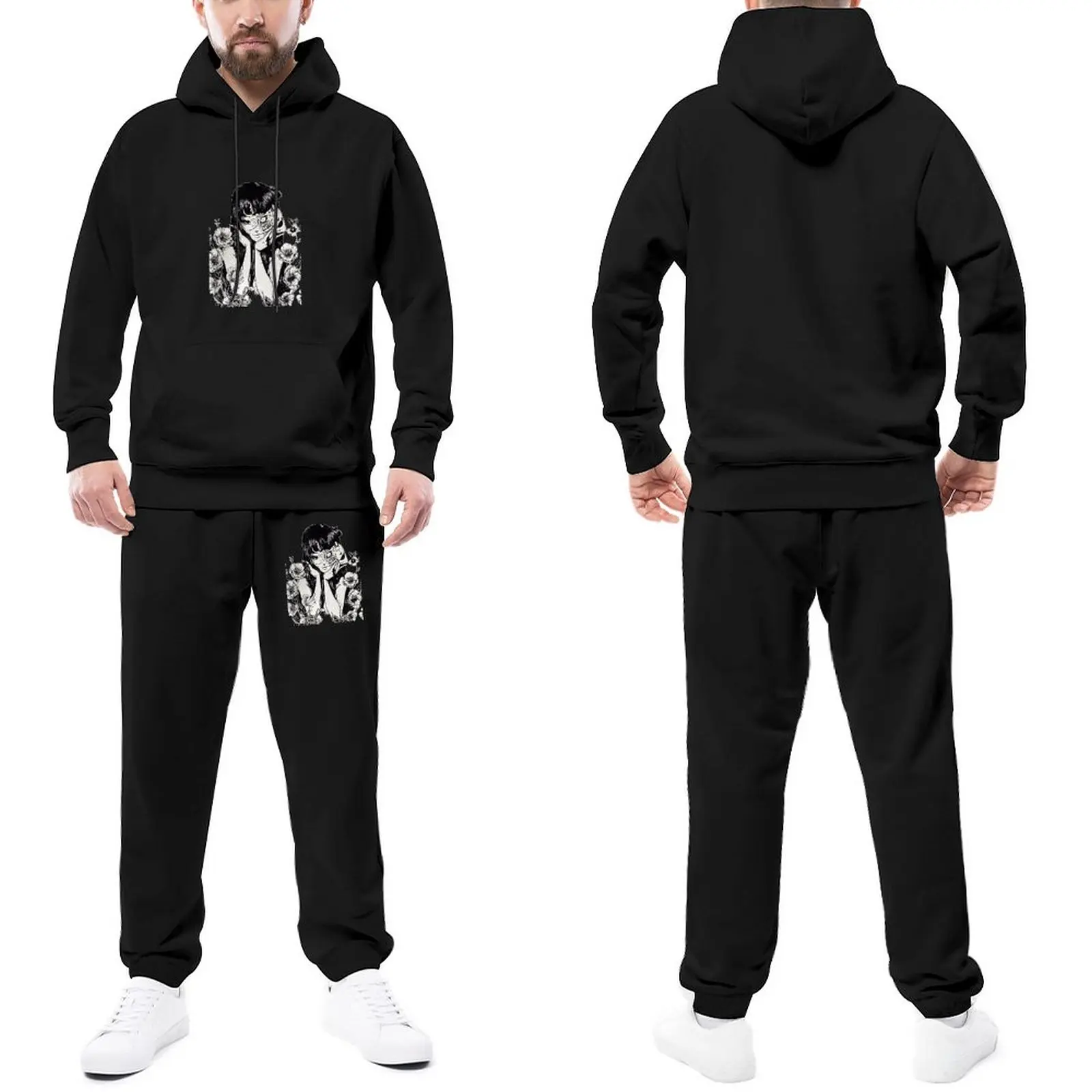

Tomie Junji Ito Unique Trapstar Tracksuits Day Mangaka Hooded Suits Unisex Retro Jogger Sportswear Gym Print Sweatsuits