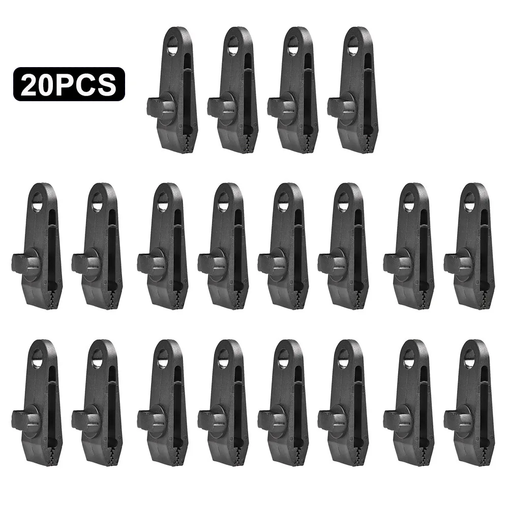 

10pcs 20pcs Camping Hiking Nylon Mini Black Awning Tent Clips Strengthen Canopy Outdoor Windproof Survival Fixed Buckle