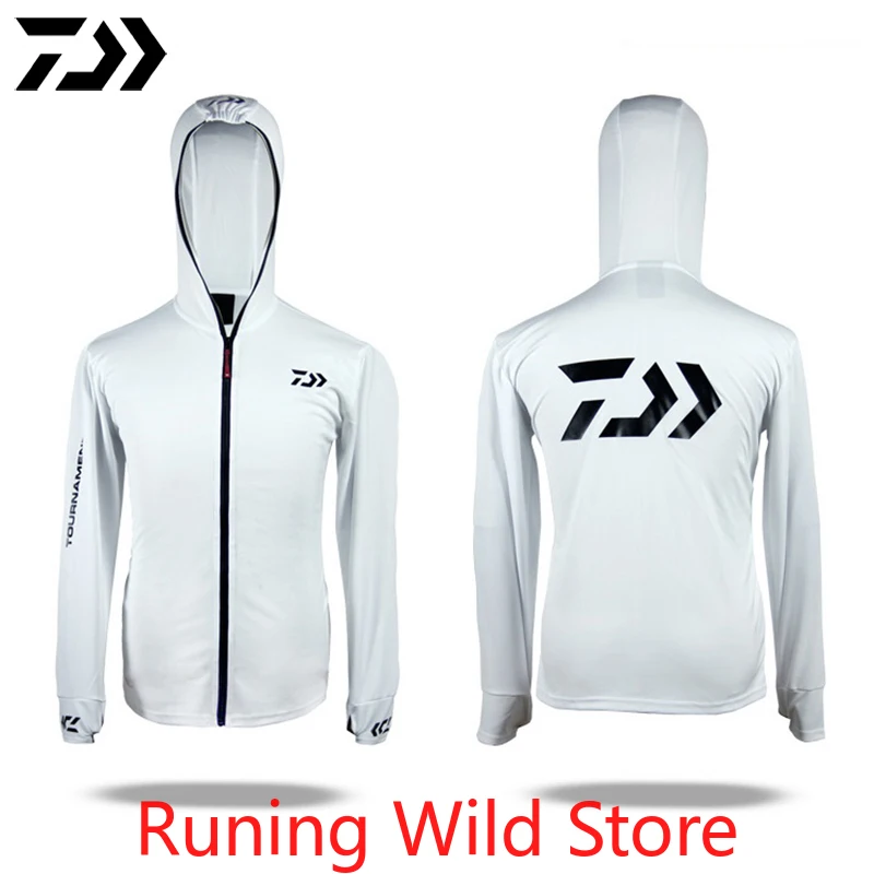 

2021 Summer Daiwa Hoodie For Men Breathable Sun Protection Anti-UV Outdoor Fishing Shirt Full Sleeve Quick Dry Sports Jackets
