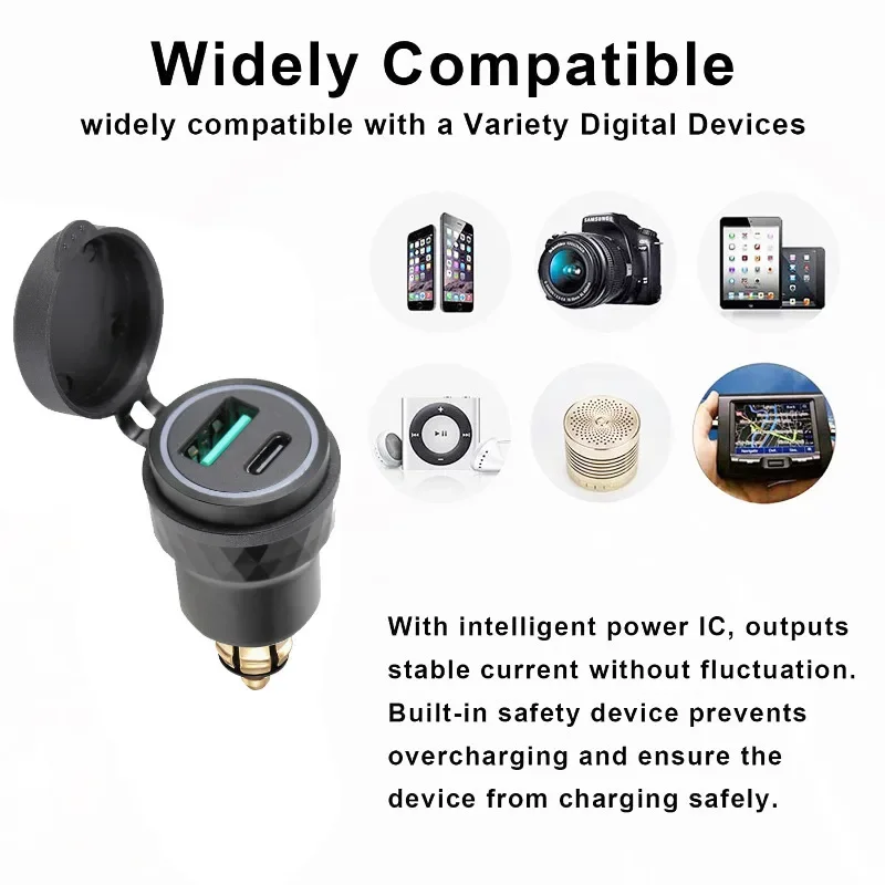Автомобильное зарядное устройство с разъемом USB C мощностью 48 Вт мощное быстрое 30