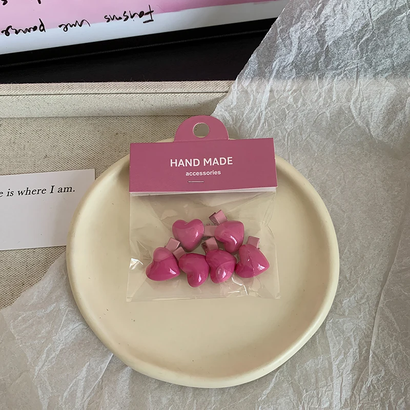 6 шт. Шпилька для волос в виде РОЗОВОГО СЕРДЦА