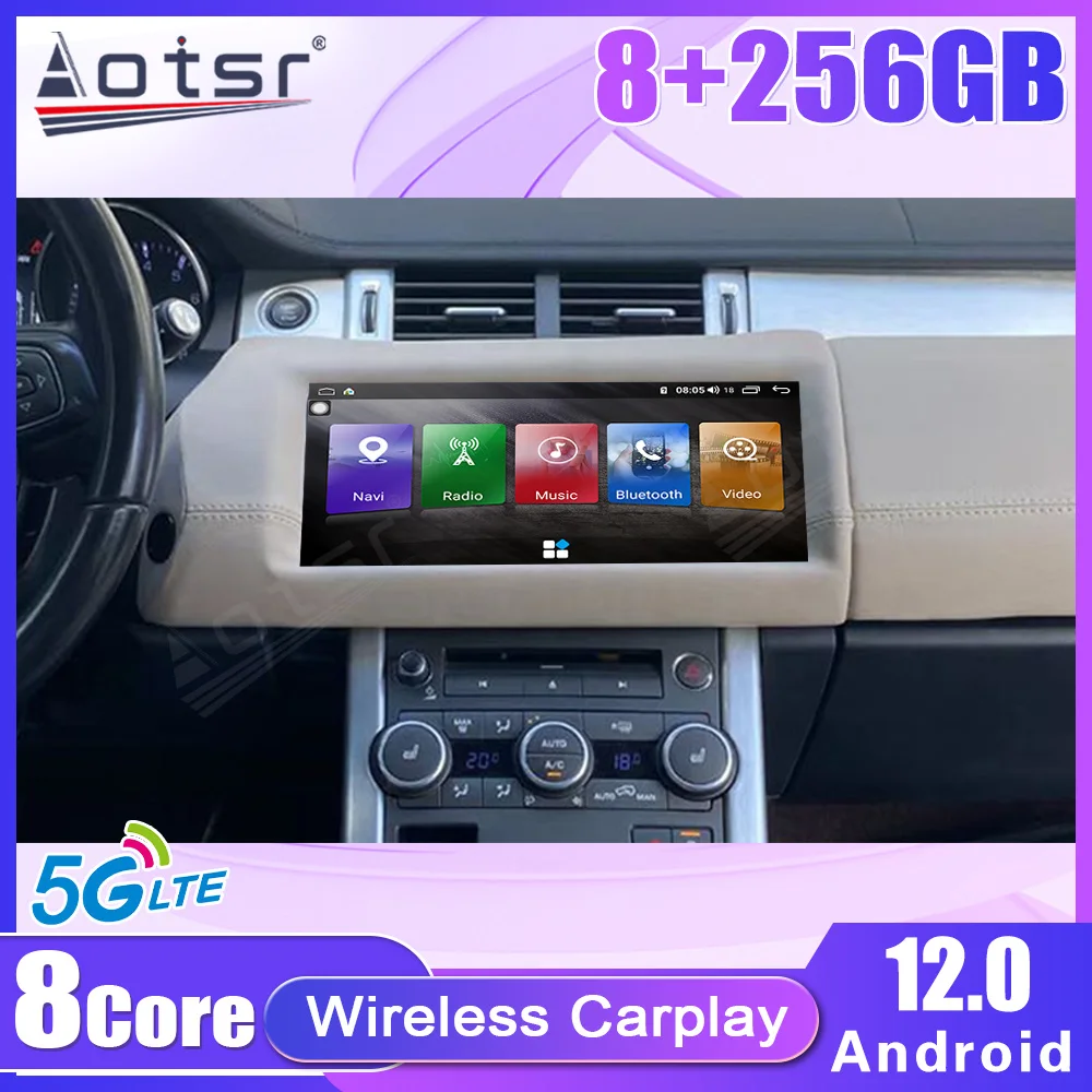 

Автомобильный мультимедийный плеер, 8 + 256 ГБ, Android 12, для Land Rover Range Rover Evoque 2014 2015 2016 2017 2018