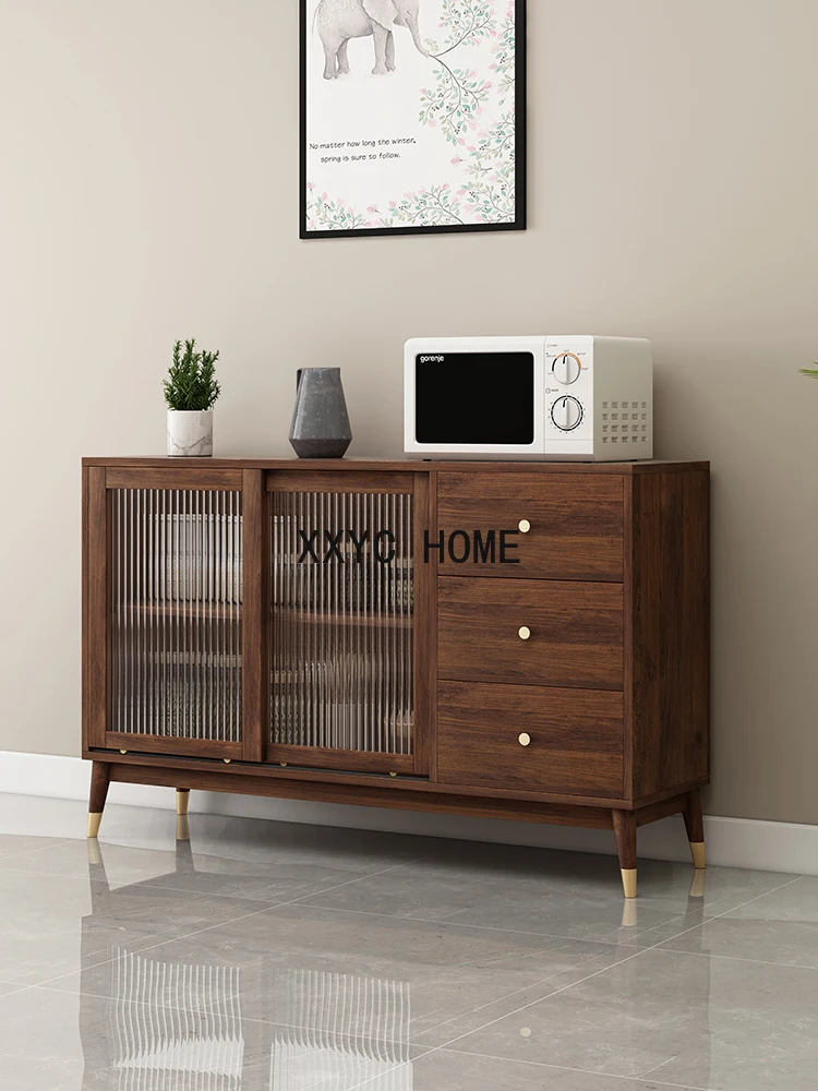 Винный шкаф в стиле ретро стеклянная дверь деревянный буфет столовая винный бар