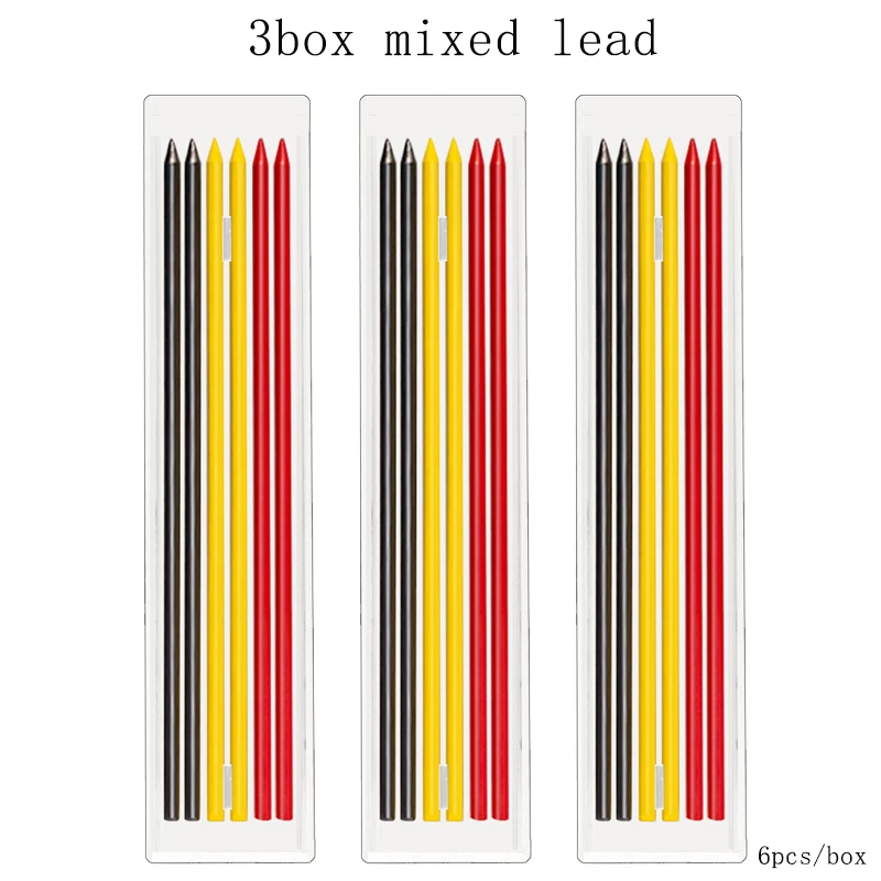 

3 коробки/набор, 2B, 2,8 мм, деревообрабатывающий механический карандаш, сменный грифель, маркировка глубоких отверстий, архитектурная живопись, карандаш, стержень