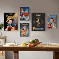 disney pinocchio vintage posters kraft paper sticker diy room bar cafe room wall decor