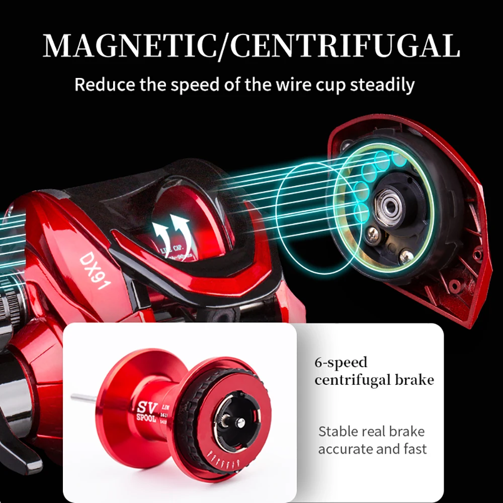 Ultra Smooth Baitcasting Reel 8KG Max Drag 18+1 Ball Bearings 7.2:1 High Speed Gear Ratio Metal Line Cup Sea Fishing Jig Wheel