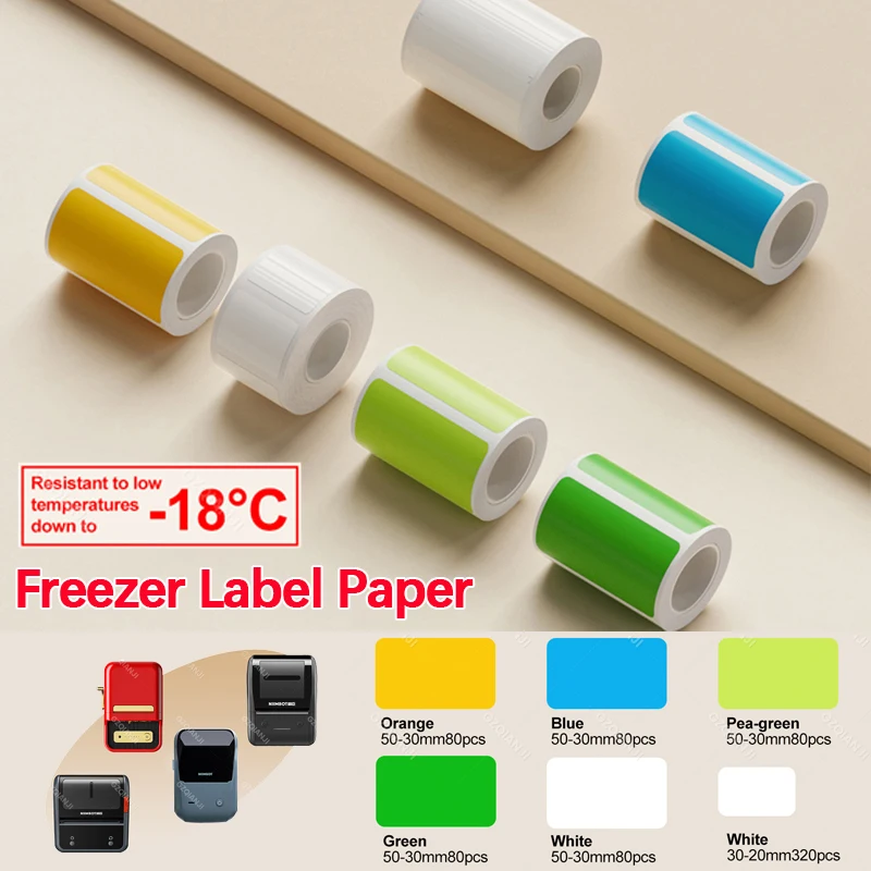 

NIIMBOT Frozen Label Paper for B21 B1 B203 Thermal Printer Resistant to Low Temperatures Down to -18°C Sticker 6rolls of 1 Box