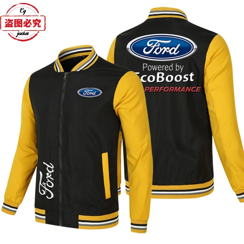 WRC Rally Ford Racing Car Logo Куртка Свободная мужская бейсбольная куртка с длинным рукавом соответствующего цвета Куртка с логотипом автомобиля Ford (art.: 3920ca385cbb0) - 3920ca385cbb0