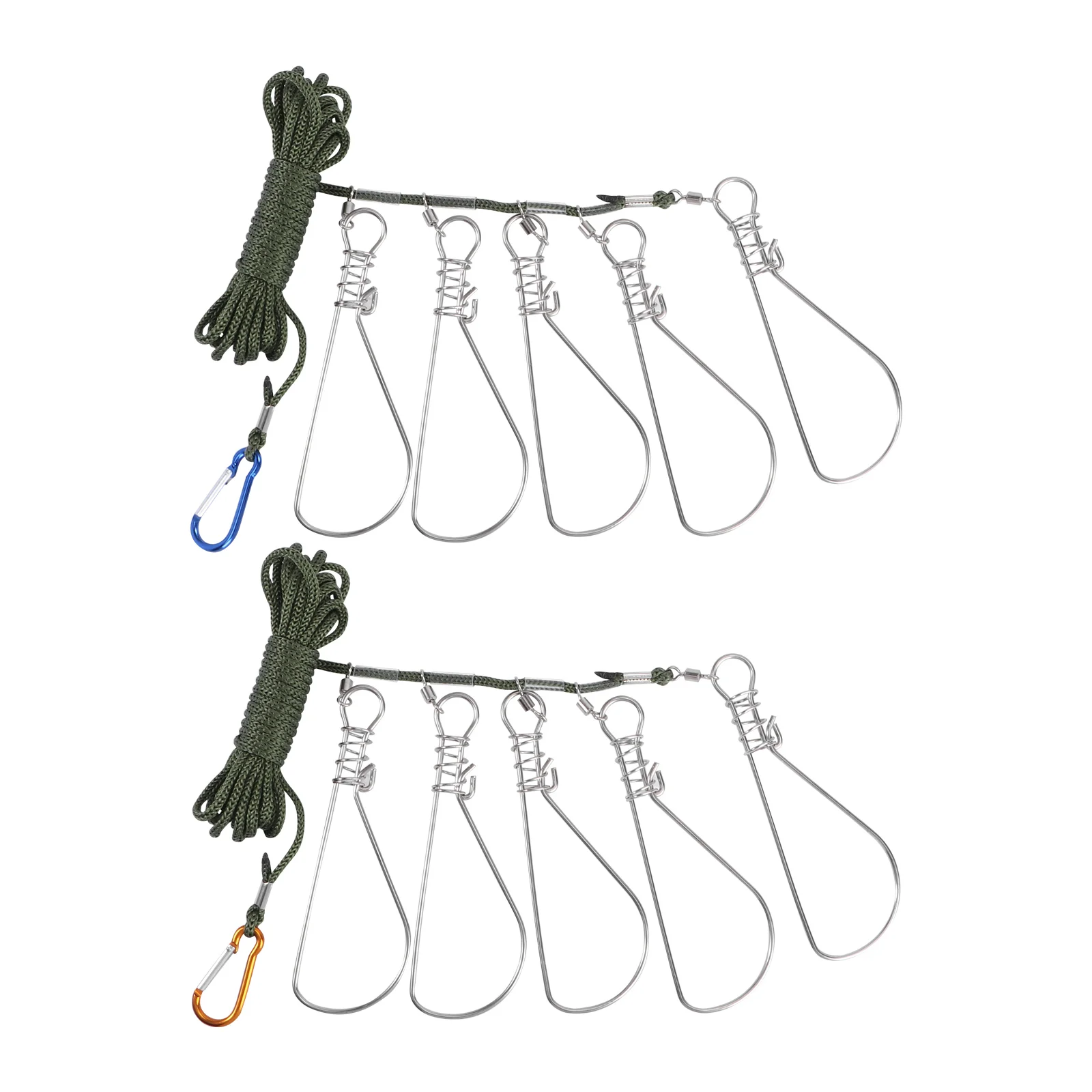 

2 Sets Fishing Buckle Fishing Lock for Outdoor Fishing Buckle Stringer Nylon Ropes 5 Snaps Fishing Lock Fishing Supplies