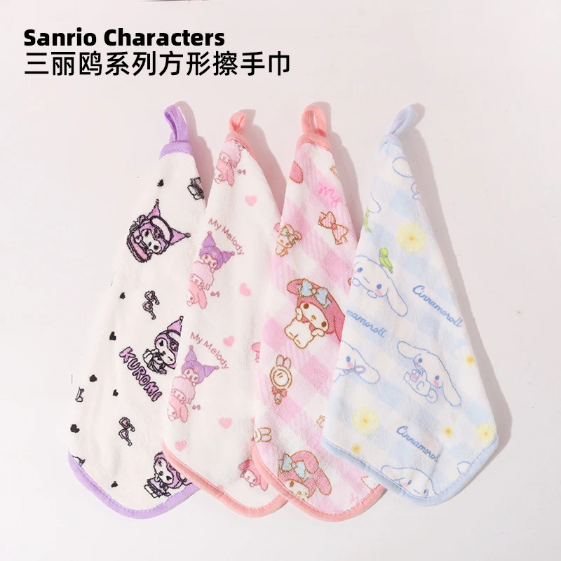 

Kawaii Sanrioed Kuromi My Melody Cinnamoroll Cute Cartoon Square Hand Towel Hanging Towel Microfiber Birthday Gift