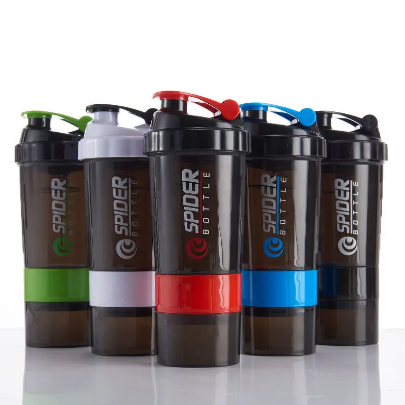 

3 Layer Shaker Bottle Protein Powder Cup Sports Fitness Water Cup 550ml Water Bottles with Medicine Box Protein Shaker 550ML