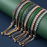 tengtengfit 4mm cubic zirconia tennis bracelets for women men luxury trendy iced out chain hip hop gold silver color jewelry