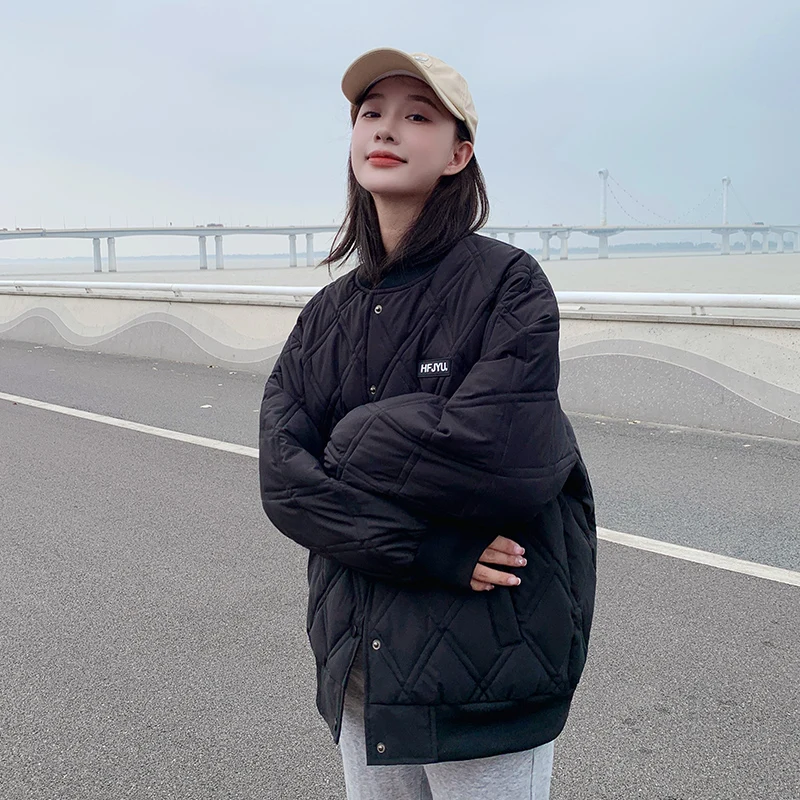 down Cotton Clothing Cotton Coat Women's New Trendy Autumn Winter Coat Thick Cotton Jacket Baseball Uniform
