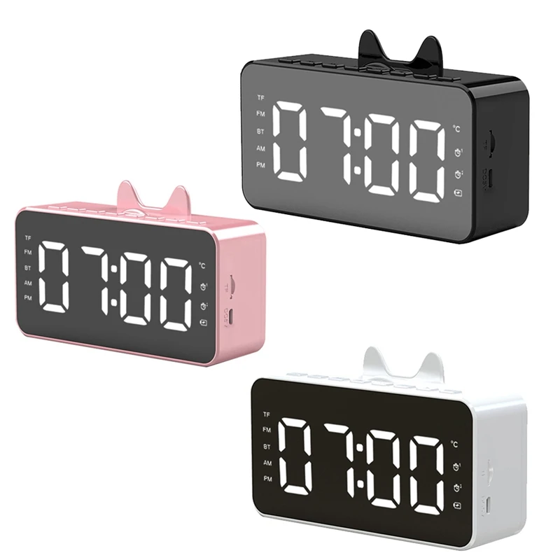 Radio Desk Alarm Clock Lcd Display Digital Alarm Clock For H
