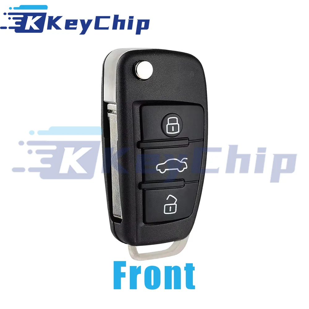 Фото KeyChip для Audi A3 S3 RS3 2013-2018 3-кнопочный откидной дистанционный автомобильный ключ без ключа Go 433 МГц ASK Megamos AES 8V0837220D/8V0837220P №2