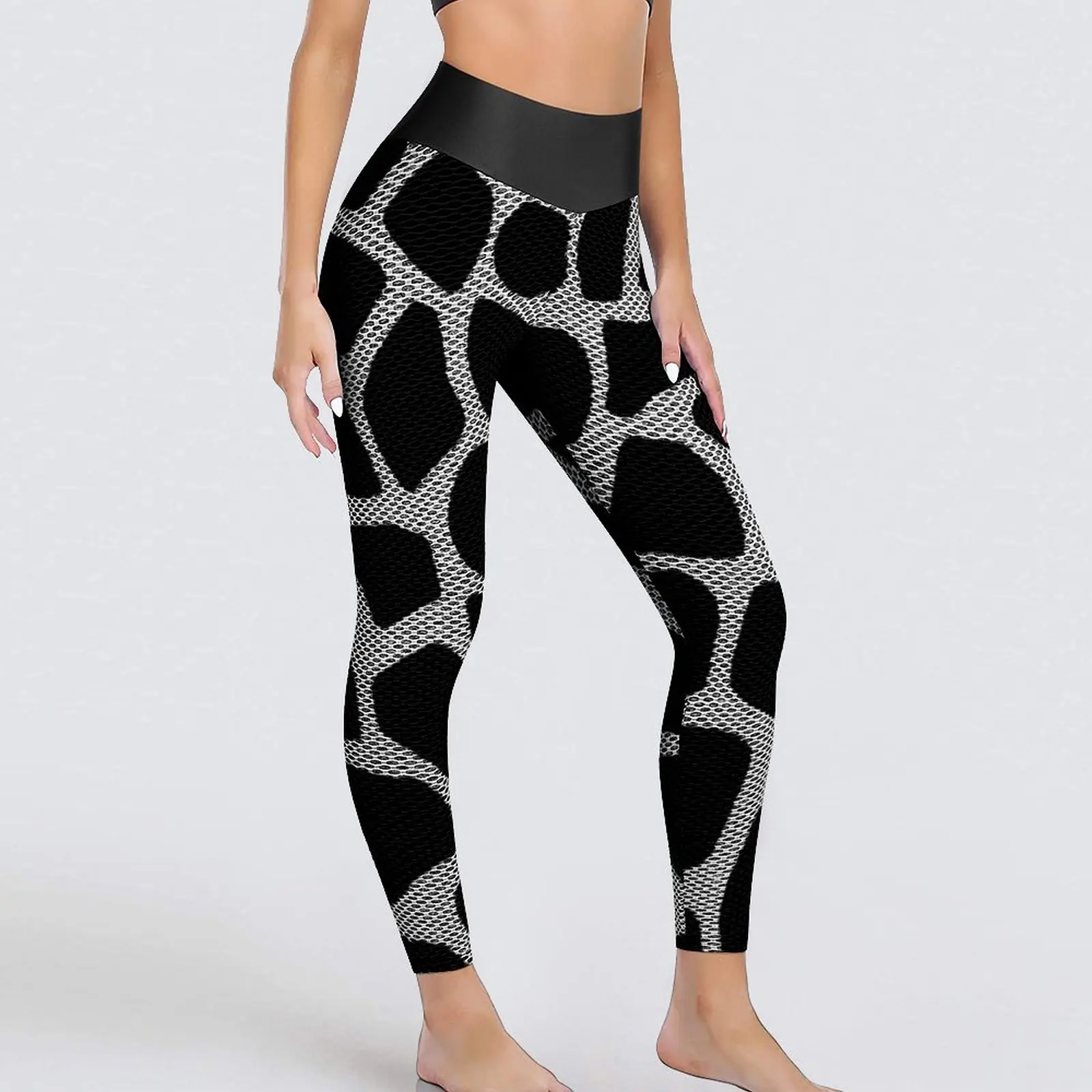Black And White Giraffe Leggings Animal Print Gym Yoga Pants Women High Waist Cute Leggins Sexy Stretchy Pattern Sport Legging