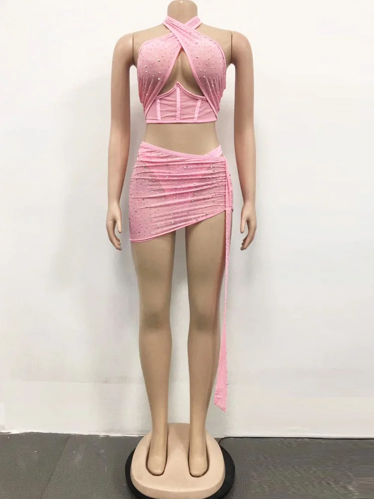 Элегантный летний комплект Neeleywall из двух предметов короткий топ с вырезом на шее