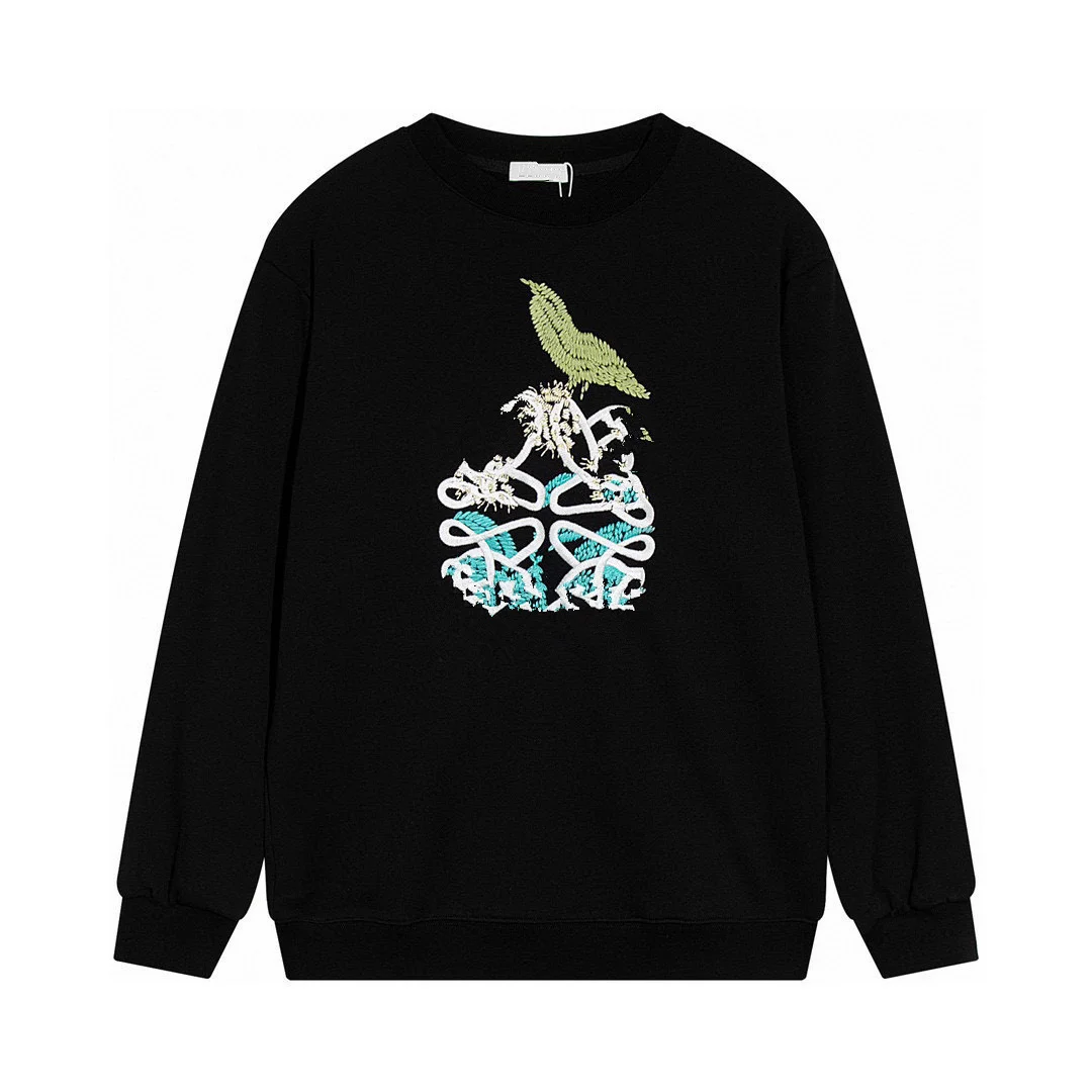 

Женский хлопковый пуловер с круглым вырезом, черно-белый классический свитшот с Вышивкой Букв в европейском и американском стиле, Осень-Зима 2