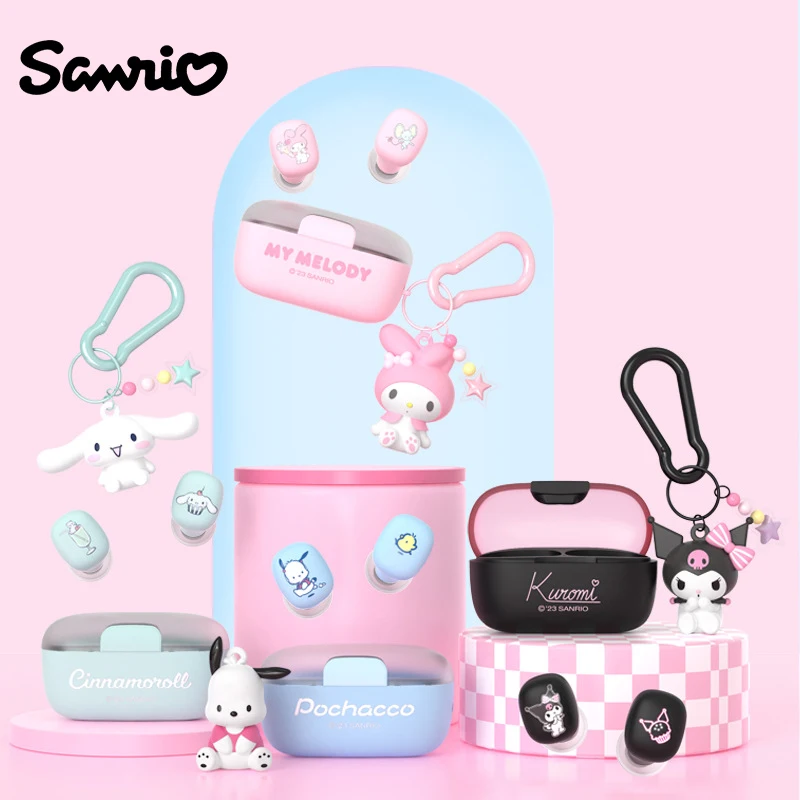 

New Anime Sanrio Kuromi Bluetooth Earphone Girl Cinnamoroll My Melody Portable Noise Reduction Wireless In-Ear Sports Headphones