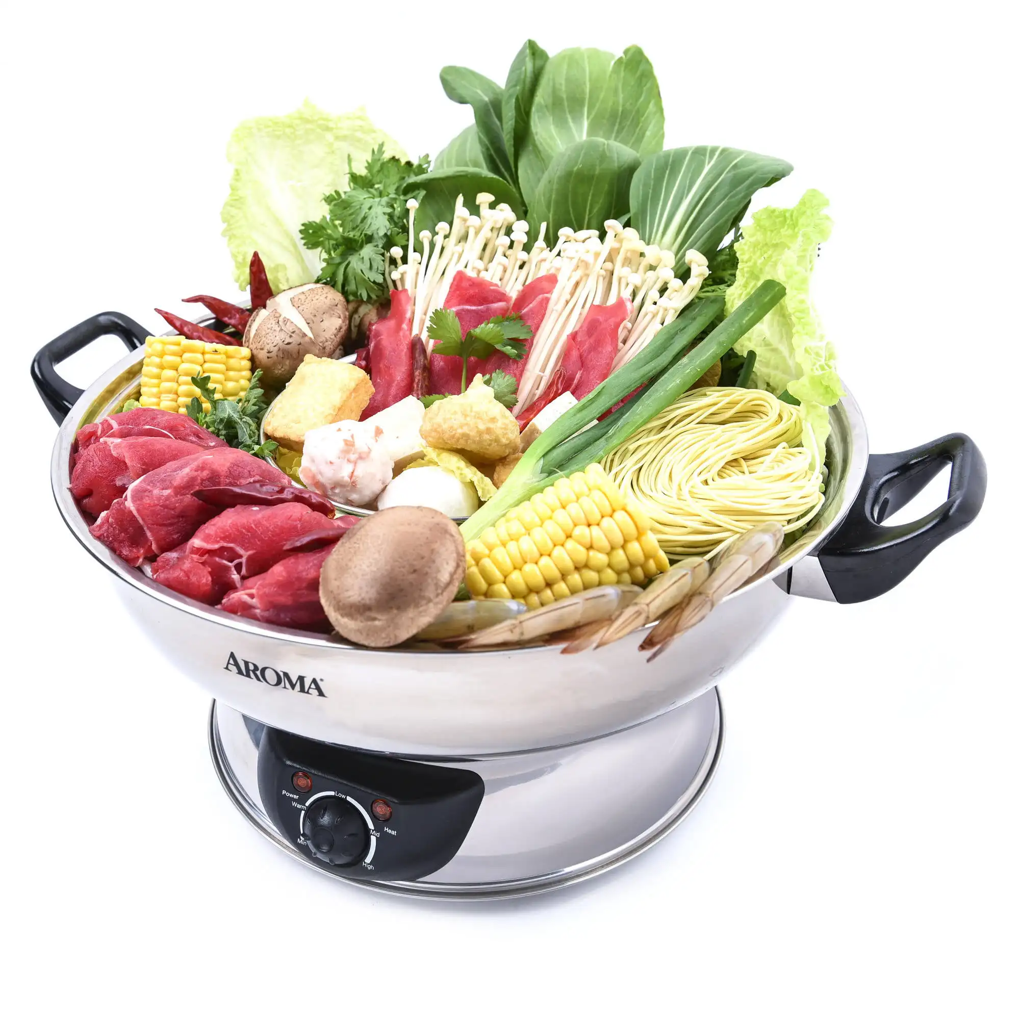 

Аромат®5Qt Электрический Shabu горячий горшок из нержавеющей стали