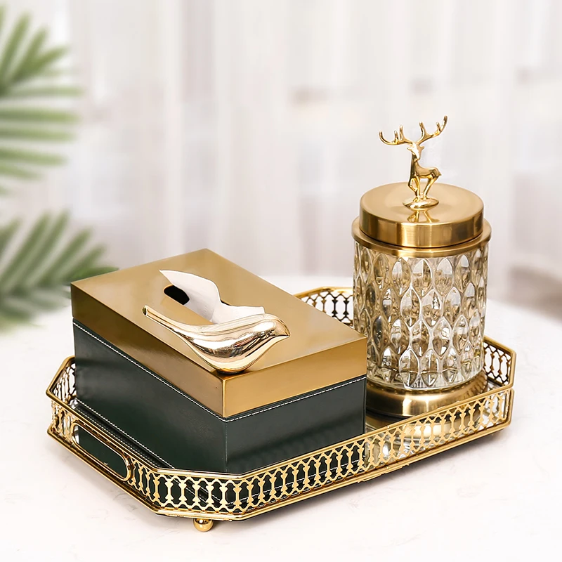 

Stand Car Leather Tissue Box Luxury Creative Office Napkin Holder Rolling Modern Tray Retro Porta Tovaglioli Home Storage