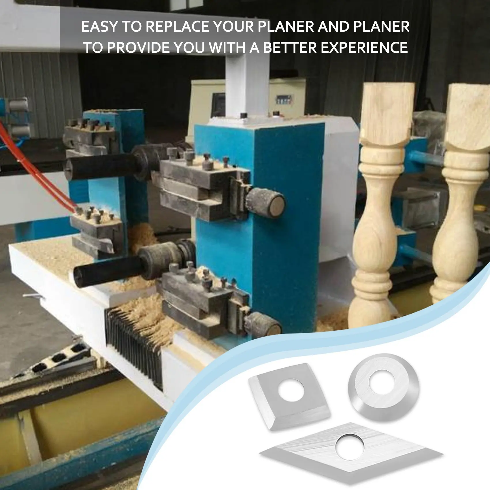 Набор режущих пластин из карбида вольфрама для токарного станка по дереву 3 шт.