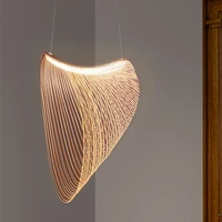 modern minimalist led chandelier living room dining room decorative lighting nordic wood atmospheric wood chandelier