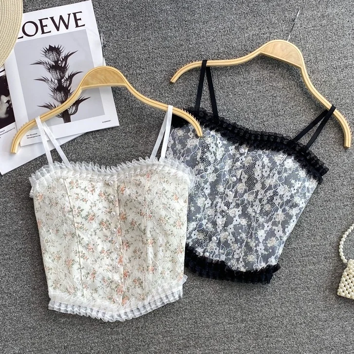 

Chic Floral Lace Camisole for Women Fashion Sexy Sleeveless Top