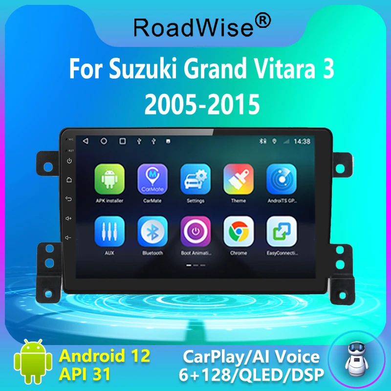 

8+256 2 Din Android Car Radio Multimedia Carplay For Suzuki Grand Vitara 3 2005 - 2015 4G Wifi GPS DVD DSP IPS 2din BT Autoradio