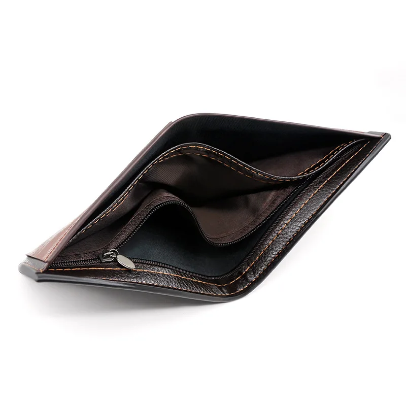 New European and American Men's Short Wallet PU Leather Coin Purses Large Capacity Card Holders Male Luxury Money Clip