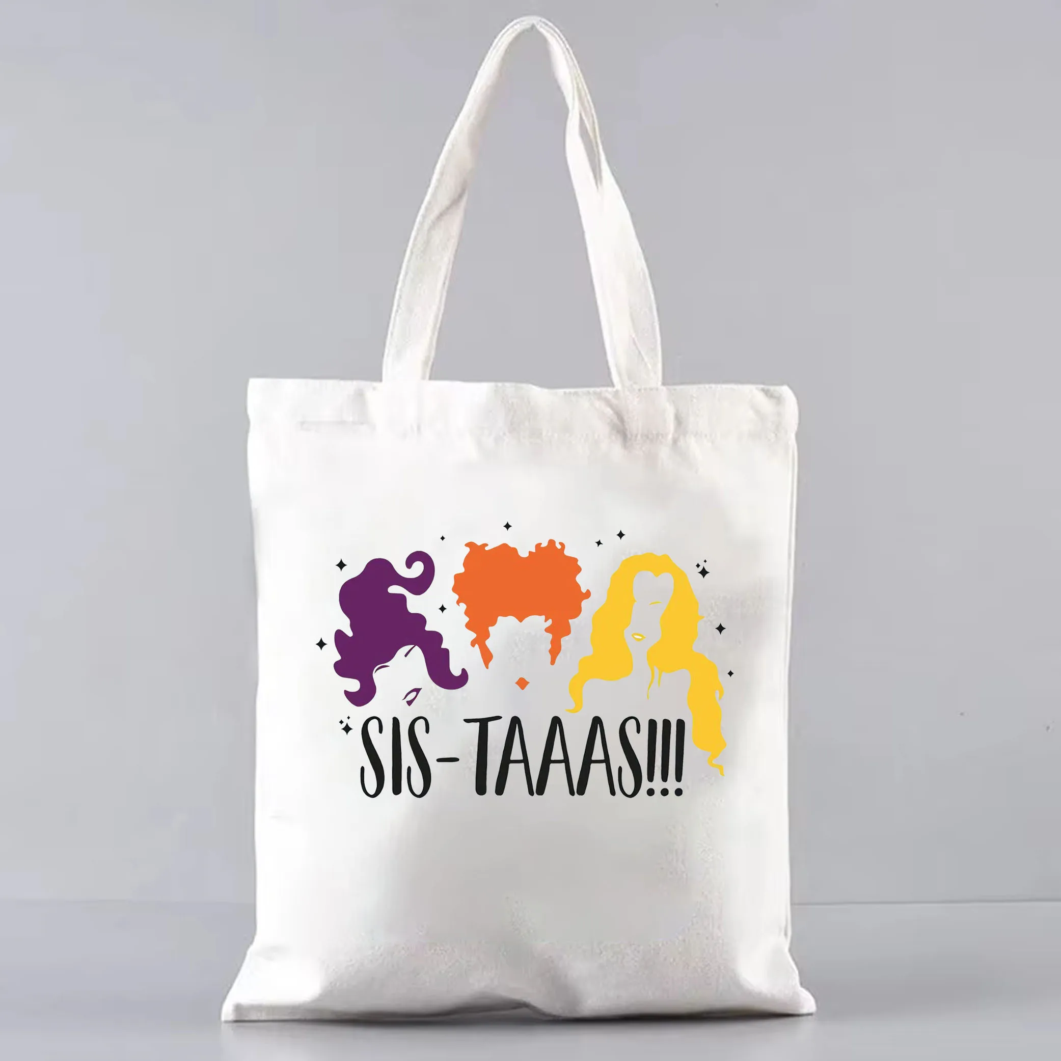 Холщовая Сумка-тоут Hocus Pocus Sistaaas для Хэллоуина женская модная сумка-тоут сестер