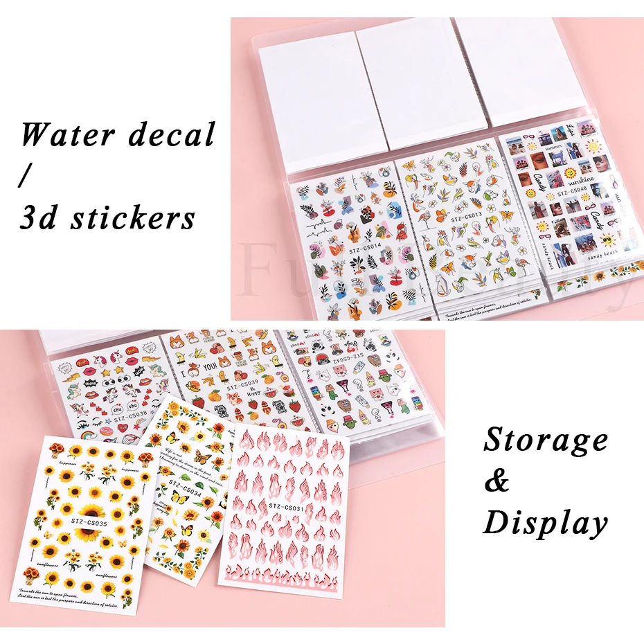 84 слота Наклейка для ногтей Слайдер Книга хранения Французские наклейки сбора