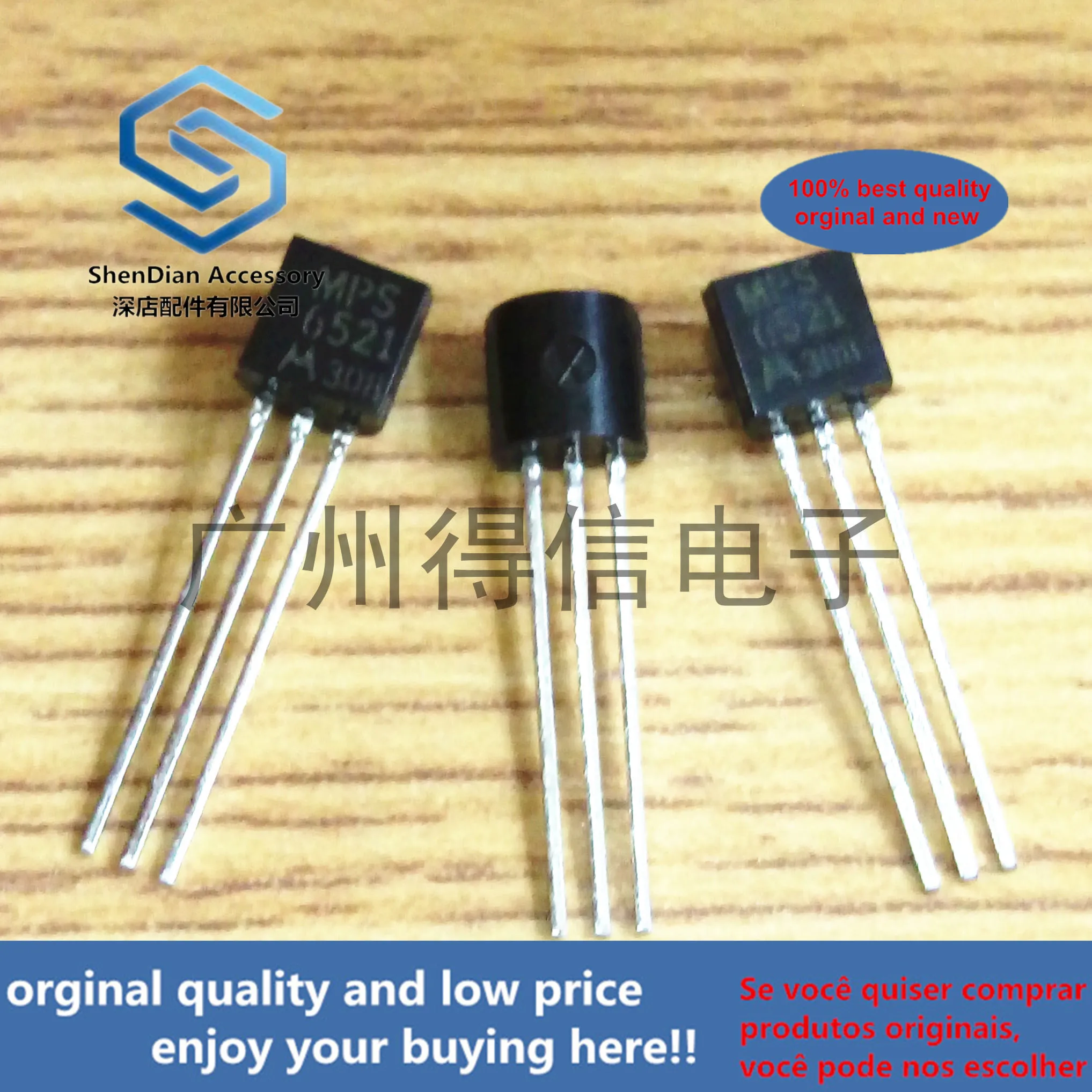 

10pcs 100% new and orginal MPS6521 6521 40V 0.1A 625MW Amplifier Transistors TO-92 in stock