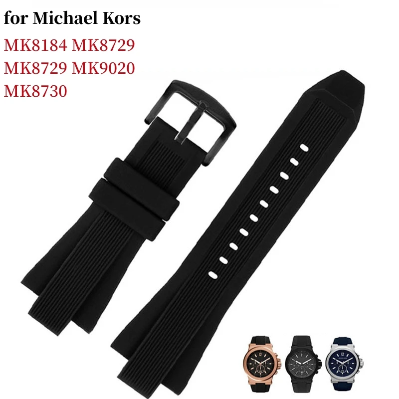 

Silicone Watch Band for Michael Kors MK8184 MK8729 MK9020 MK8152 MK9020 MK9026 Raised Mouth Watch Strap Accessories 29mmx13mm