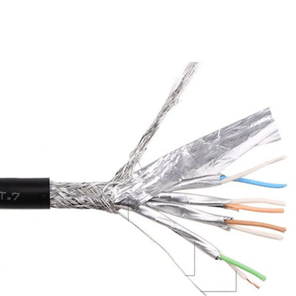 Фото Сетевой кабель Cat7 длиной 10 футов с позолоченными разъемами RJ45 для быстрой передачи данных, Ethernet-кабель для ПК, роутера, принтера, NAS, медиаплеера №3