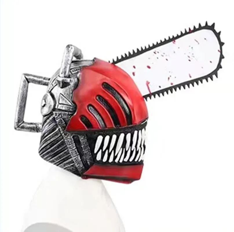 

Electric Saw Headgear Roleplay Scary Latex Mask Halloween Costume Props Cosplay