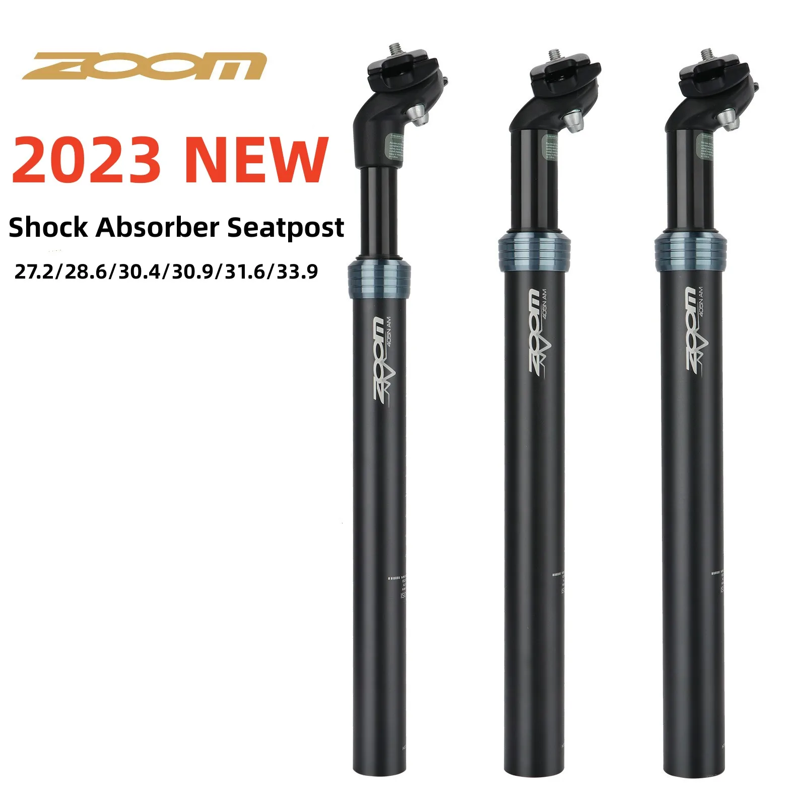 

ZOOM Mountain Bike Damping Seatpost 27.2/28.6/30.0/30.4/30.8/30.9/31.6/33.9mm Seat Tube MTB Suspension Shock Absorber Seat Post